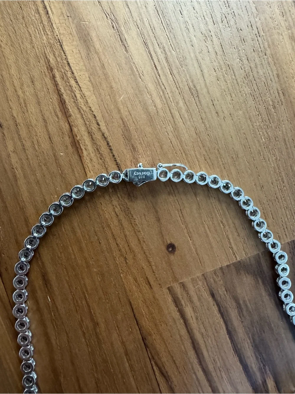 Dorsey ‘James’ 15” Bezel Rivière Necklace in Lab White Sapphire - Like New - Picture 5 of 6